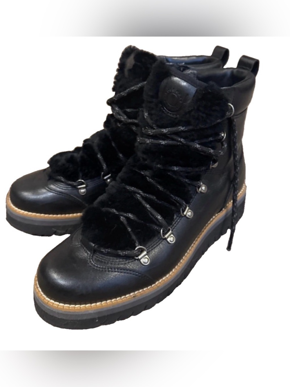 Cole Haan Zerogrand Lodge Hiker Boots Women’s 7.5B Black Leather W22582